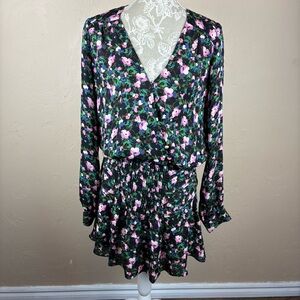 Veronica Beard Naomi Floral Silk Mini Dress Long Sleeve Women’s size 10